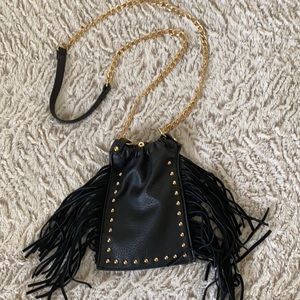 Black leather crossbody